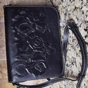 Patricia Nash Black Navano Flap Crossbody